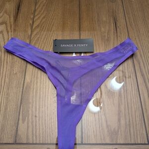 Women's Savage X Fenty Sheer X Thong Panty Violet Size S (4-6) NWT